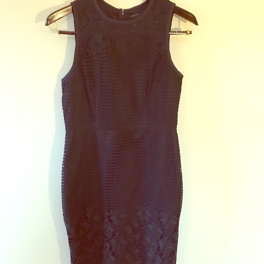 Navy lace sleeveless dress